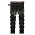 Straight Pants Mid Waist Long Trousers Men's Ripped Urban Jeans